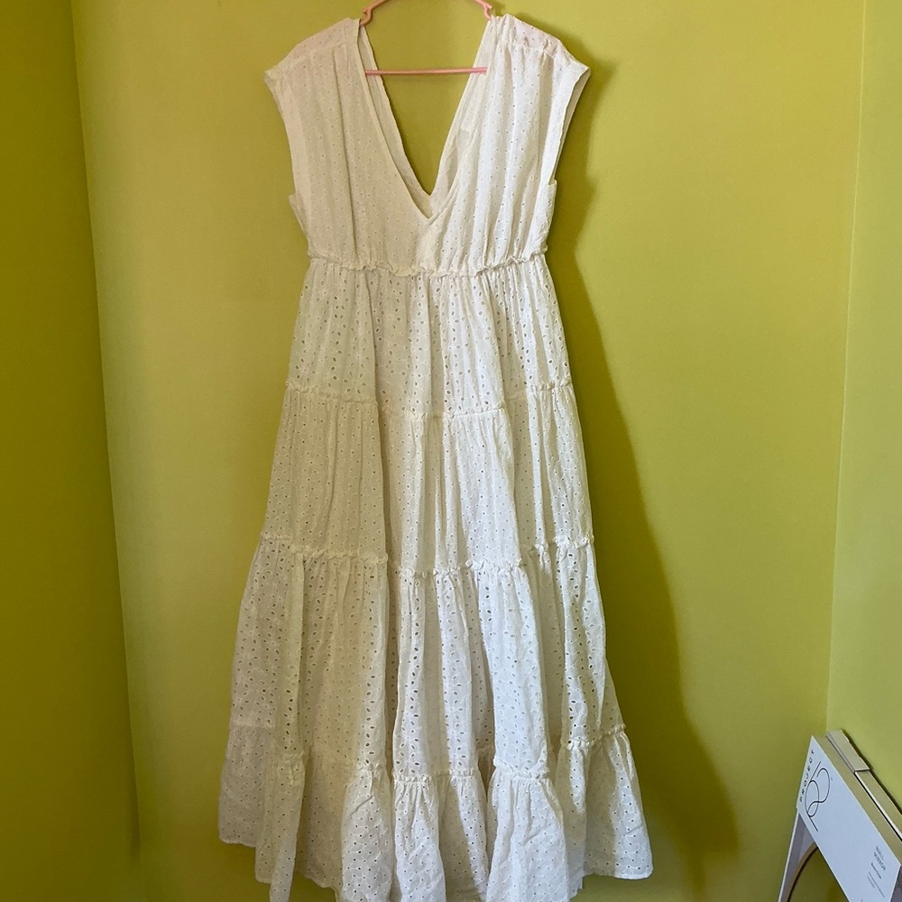 Anthropologie Tiered Eyelet Maxi Dress - Picture 2 of 8
